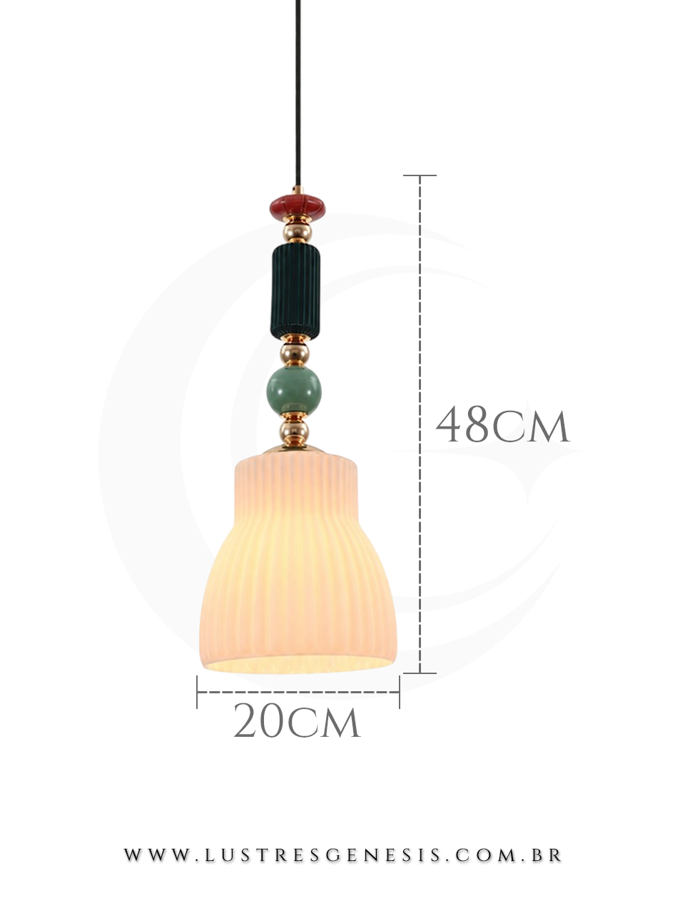 Pendente Escandinava Dourado com Cerâmica Para Quarto, Bancada Gourmet e Cabeceira de Cama
